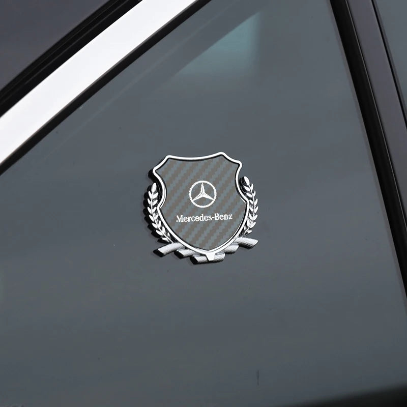 Car Stickers 3D Metal Accsesories Auto Accessory Triangle Window Sticker For MERCEDES-BENZ Benz AMG A B C E F G SLASS W204 VITO