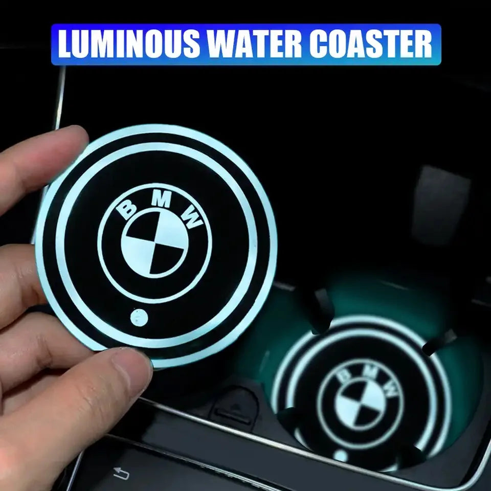 1/2pcs Car LED Luminous Water Cup Holder Coaster Light For BMW M M2 E30 E39 E46 E53 E60 G30 F10 F11 E53 E60 1 2 3 5 Series X1 X3