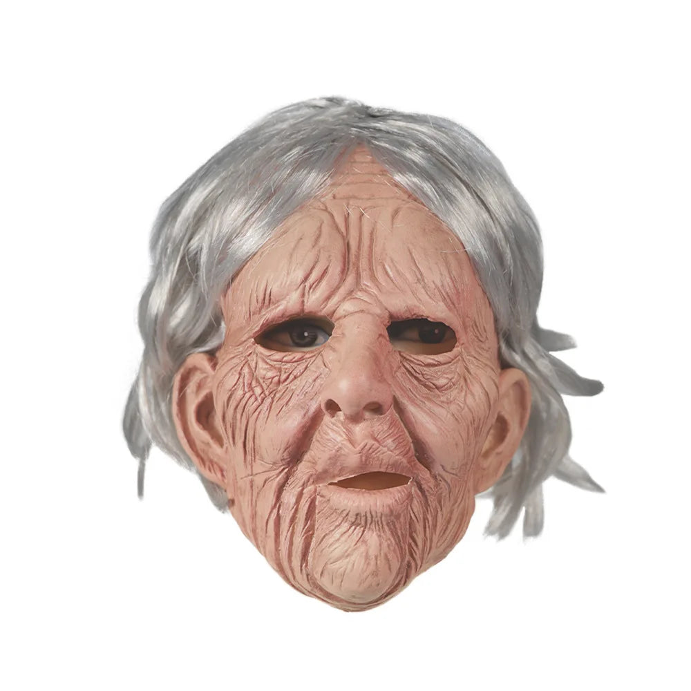 Woman Man Mask full Head Face Realistic Silicone Grandpa Grandma Mask Simulation Supplies Halloween Party Cosplay Props