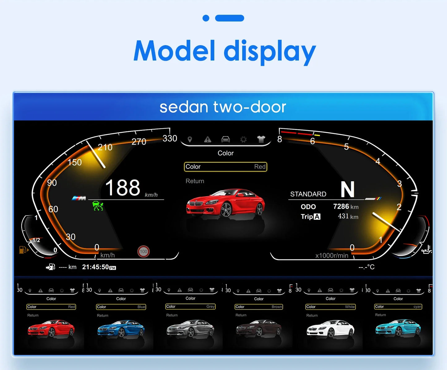 Digital Dashboard Cluster for BMW 3 4 F30 F31 F32 F33 F34 F36 2013 NBT EVO LCD 12.3INCH Screen Instrument Panel Virtual Cockpit