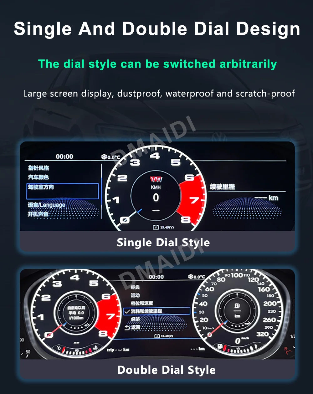 Digital Dashboard For VW Golf 6 6R 6GTI Virtual Instrument Panel Cluster CockPit Gauge LCD Speedometer