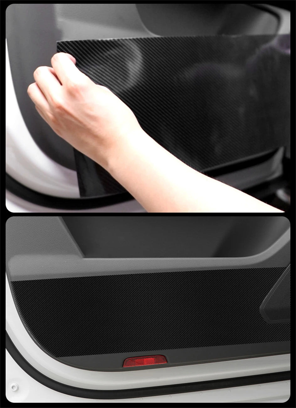 3D Nano Carbon Fiber Car Tape Black Car Door Edge Guards Side Mirror Anti-Scratch Collision Strip Waterproof Protector Film Tape