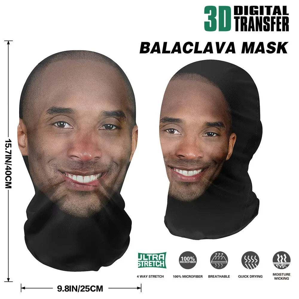 3D Funny Pattern Mesh Face Mask Head Cover Party Cosplay Props UV Protection Shield Ronaldo Pattern