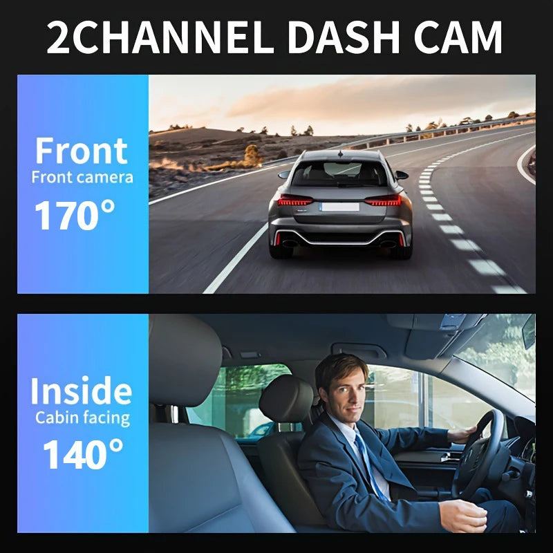 1080P WIFI Dual camera Dash Cam for cars,Front And Inside,car camera with IR Night Vision,Loop Recording,wide angle Car DVR Came