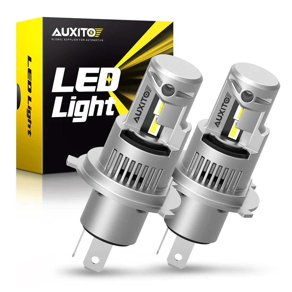 AUXITO 2Pcs 20000LM H4 9003 LED Headlight Bulbs Canbus No Error H4 HB2 LED Hi/Lo Beam 100W Car Head Lamps 6000K White Auto Light