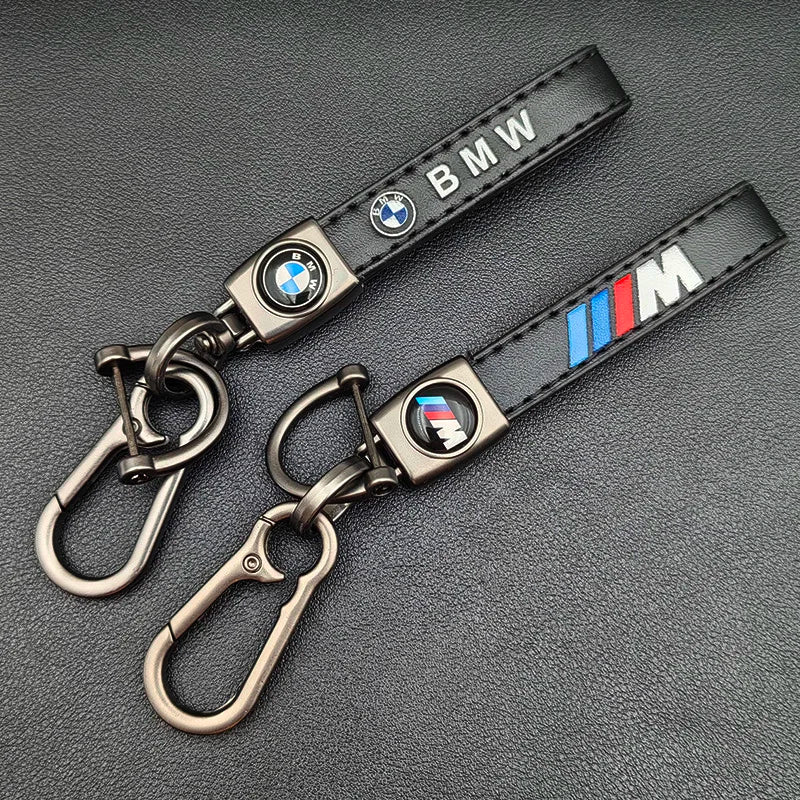 2024 Leather Metal Logo Key Chain Luxury Car Keychain For BMW E46 E90 E39 E60 E36 E30 E61 E91 E92 E87 F10 F20 F30 Accessories