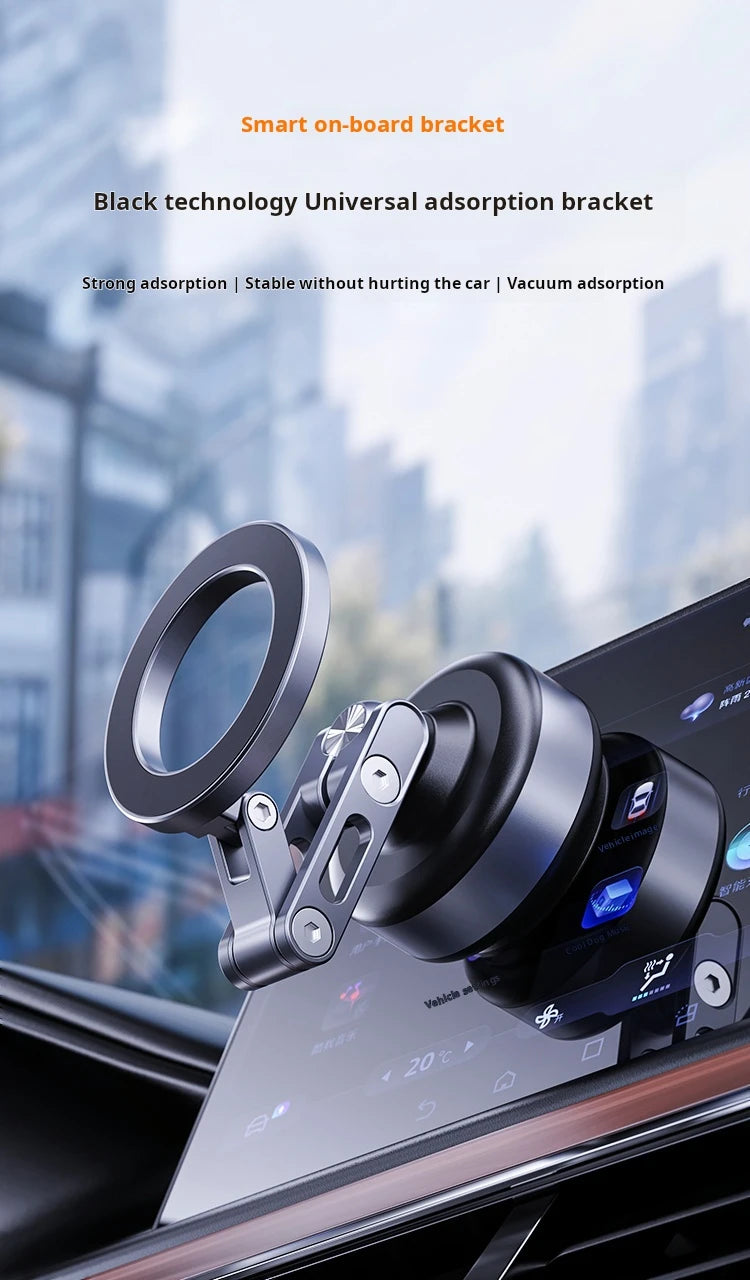 Magnetic Vacuum Adsorption Car Mount Mobile Phone Holder Foldable 360 Degree Rotation Aluminum Alloy Suitable for Smartphones