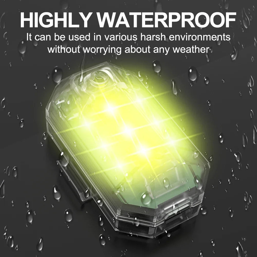 Car Strobe Waterproof Wireless Remote Control Motorcycle Anti-collision Warning Led Lamp