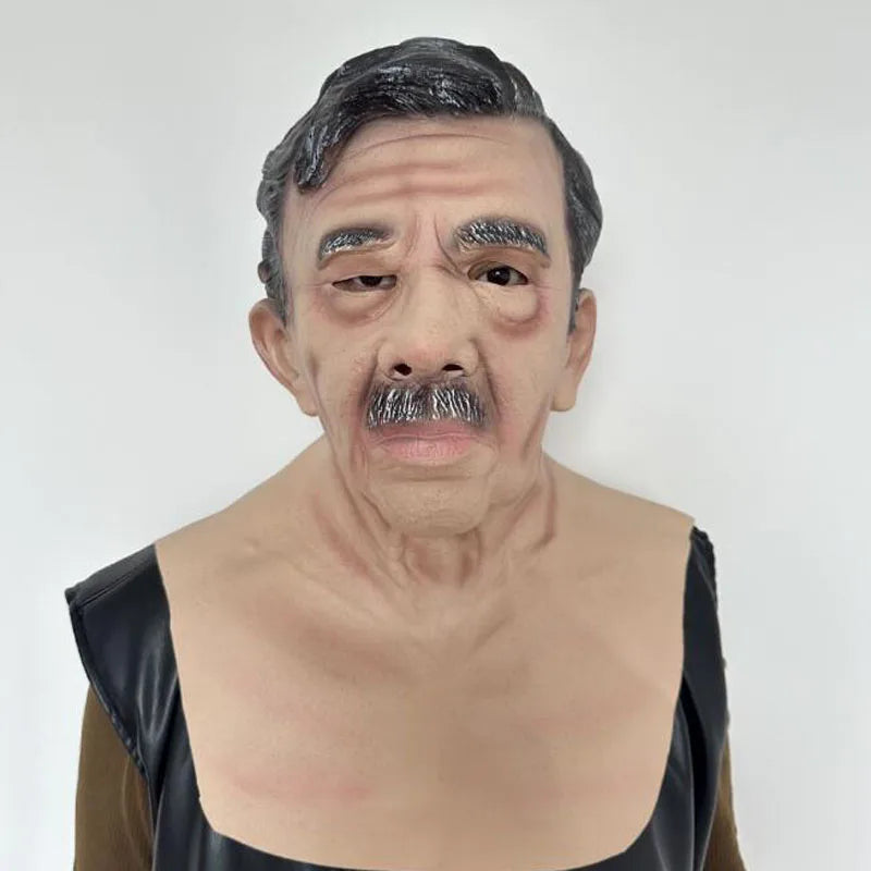 1pcs/lot Halloween Decorations Latex Grandfather Mask Old Man Heargear For Adult Party Cosplay