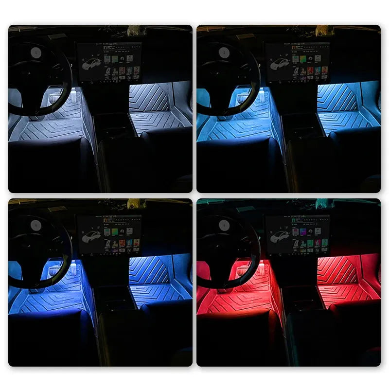 New LED Car Interior Ambient Foot Strip Light Kit Backlight 5V USB Auto Decorative Atmosphere Neon Lamp Vehicle Accessories