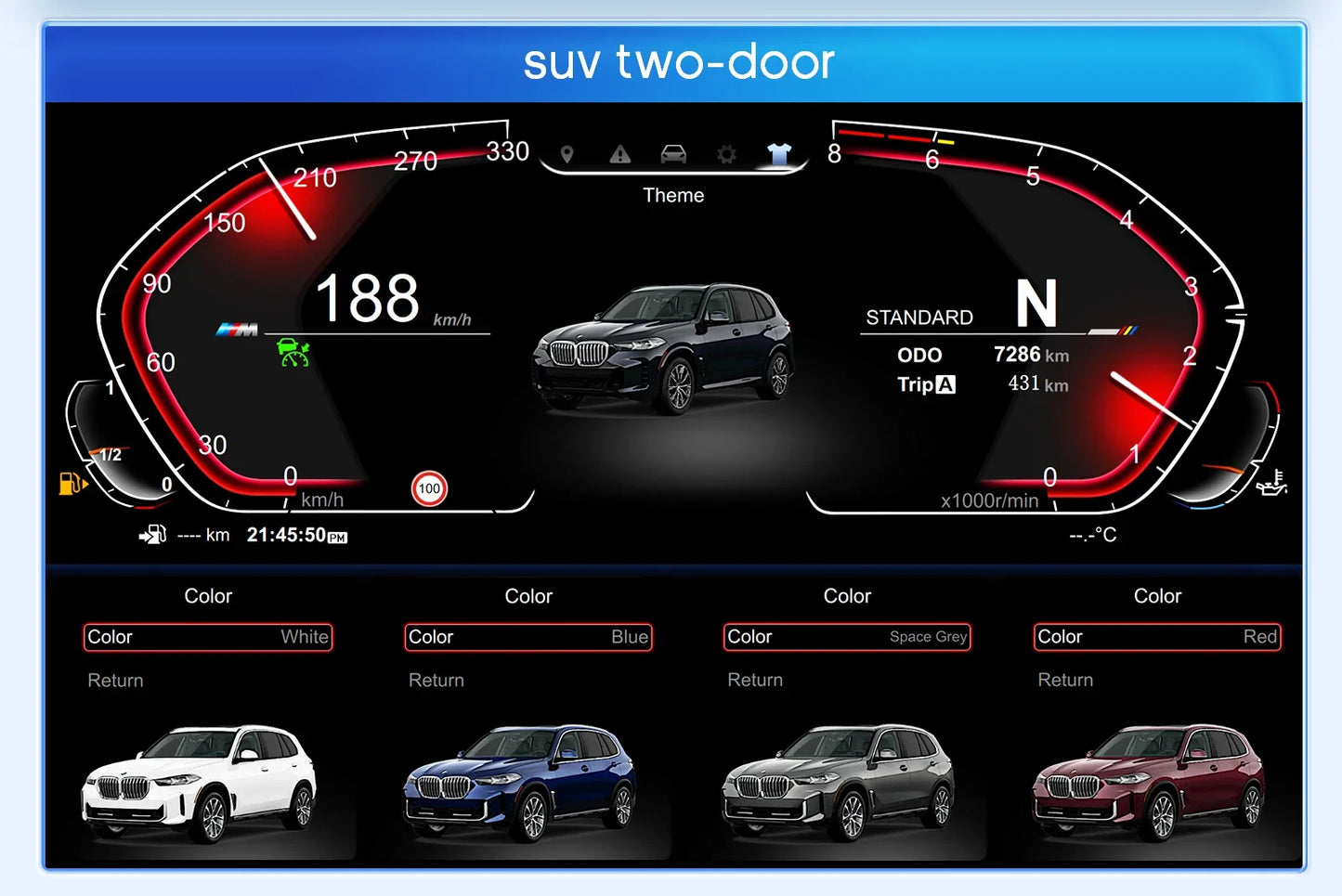 Digital Dashboard Cluster for BMW 3 4 F30 F31 F32 F33 F34 F36 2013 NBT EVO LCD 12.3INCH Screen Instrument Panel Virtual Cockpit