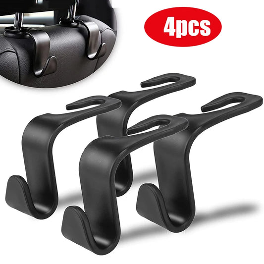 1/4Pcs Car Headrest Hooks Hanger for Bags Seat Back Organizer Holder Clips Auto Fastener Hooks Car Storage Interior Accessories