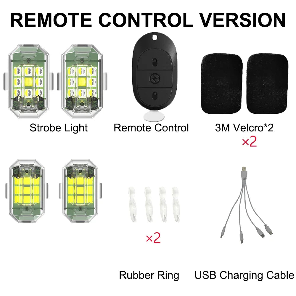 Car Strobe Waterproof Wireless Remote Control Motorcycle Anti-collision Warning Led Lamp