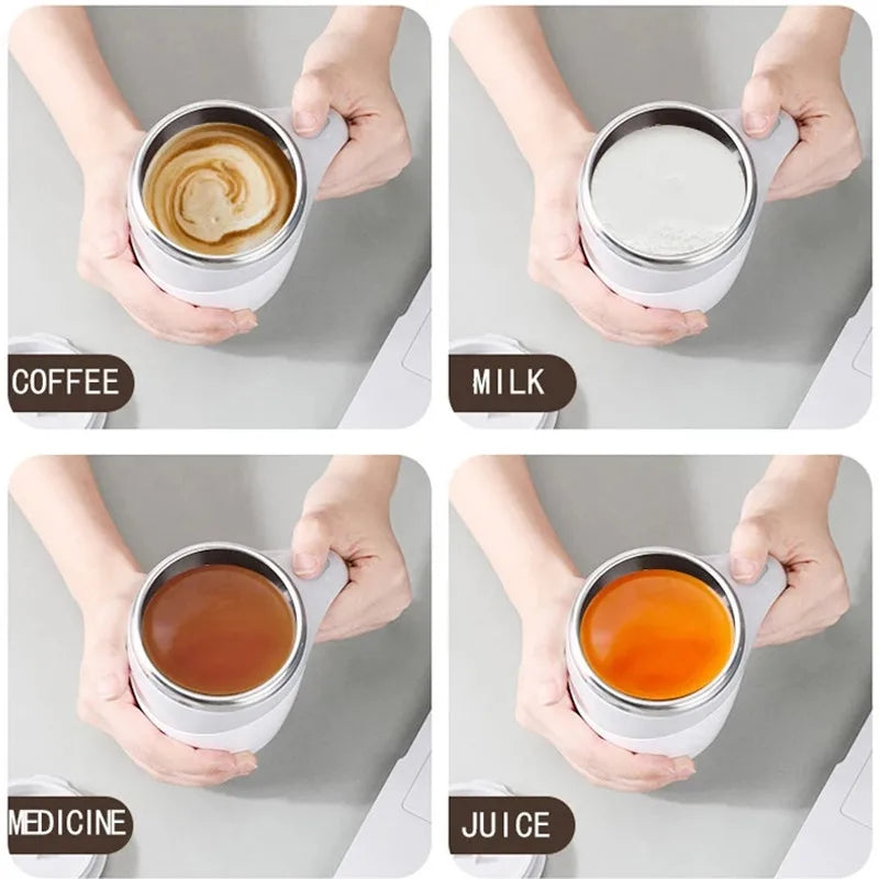 304 Stainless Steel Mug Lazy Coffee Stirring Cup Automatic Stirring Cup Magnetic Rotating Electric Milk Cup