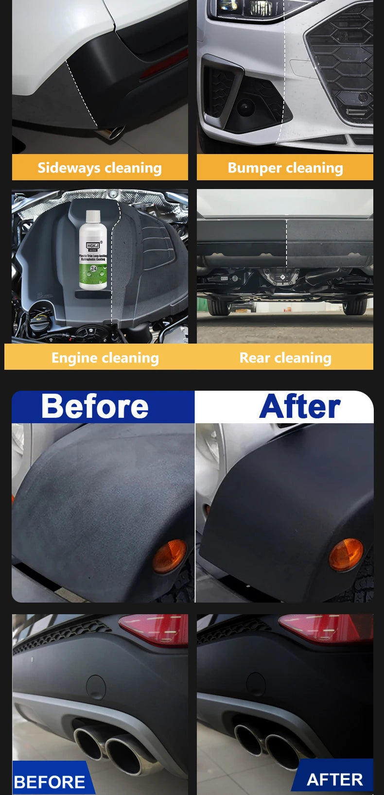 Plastic Restore Revitalizer Plastic Renovator Longlasting Coating For Car Rubbers Refurbish Clean Gloss Black Shine HGKJ 24