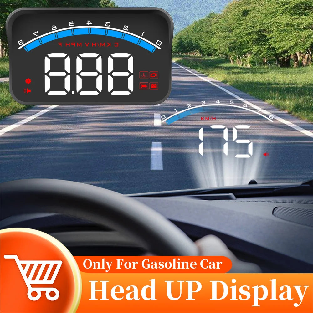 New M6S HUD Car Head Up Display OBD2 Speedometer Clock Water Temperature Volt KM/h MPH  Auto Electronics Windshield Projector