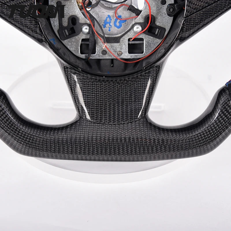 Custom Alcantar Leather Carbon Fiber Led Steering Wheel For Bmw E60 E63 M5 M6 Racing Wheel Convertible