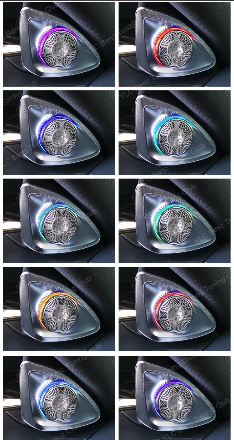 For Mercedes-Benz 4D Speaker E C S W213 W205 W222 W223 4D Rotating Tweeter Speaker Ambient Light