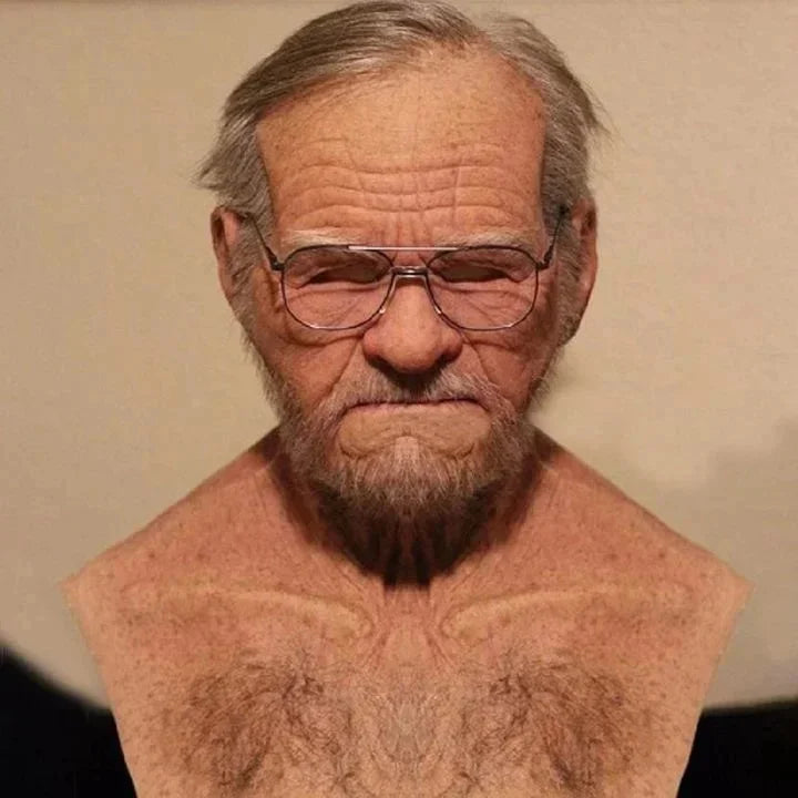 Old Man Mask Halloween Party April Fool's Day Wrinkle Full For Head Mask Grandpa/Grandma Face Mask Party Supplies Cosplay Props