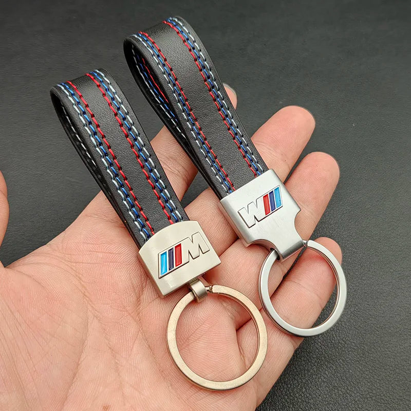 2024 Leather Metal Logo Key Chain Luxury Car Keychain For BMW E46 E90 E39 E60 E36 E30 E61 E91 E92 E87 F10 F20 F30 Accessories