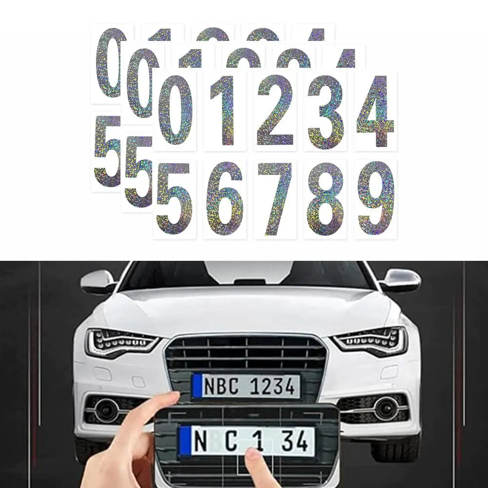 3Pcs Waterproof Highly Reflective License Plate Stickers Nanofilm