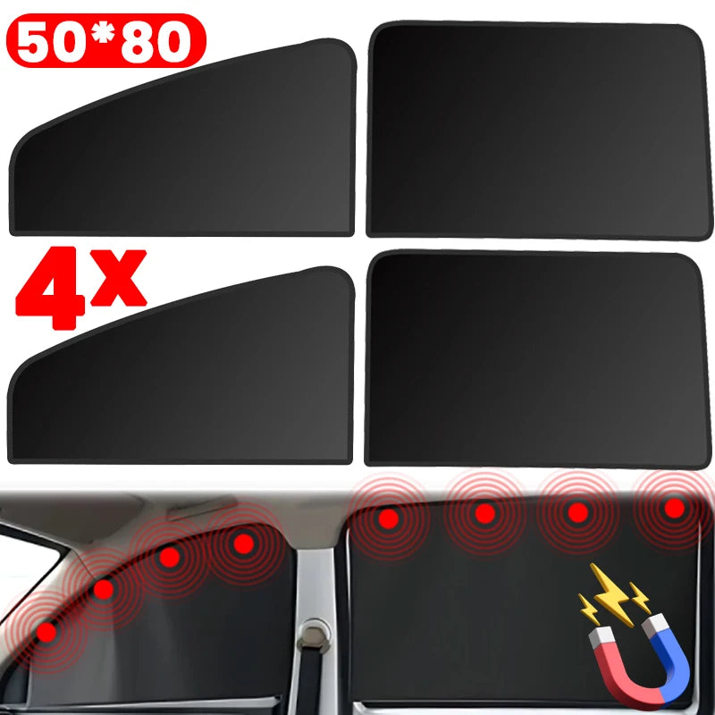 Magnetic Car Window Sunshade Cover Summer UV Protection Car Side Front Rear Window Mesh Curtain Protector Cover Auto Accessories