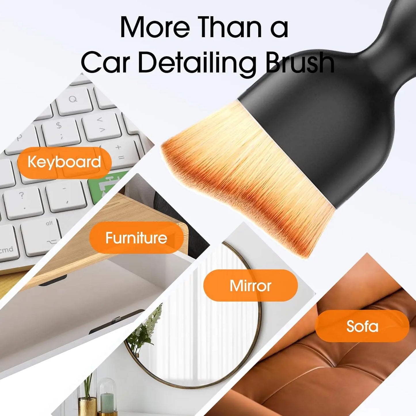 Car Interior Cleaning Brush Keyboard Air Conditioner Camera Thick Soft Fur Clean Brushes with Cover Crevice Dust Detailing Tools