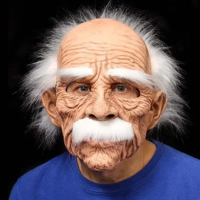 New Old Man Grandpa Grandma Mask Old Man Head Mask Party Offering Scary Cosplay Props Mask Terror Cosplay Funny Prop Latex Masks