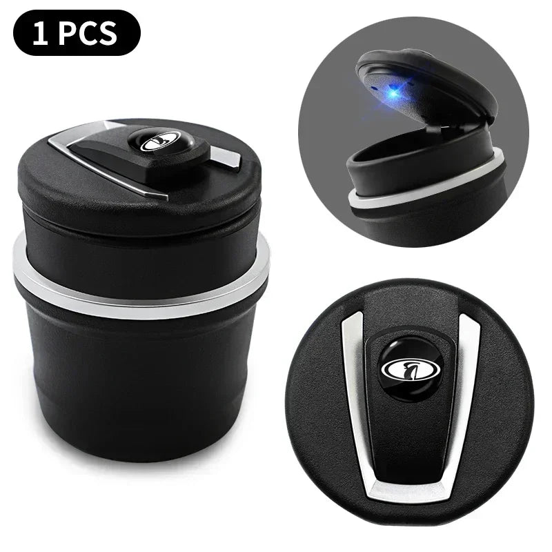 Portable Auto Car LED Cigarette Smoke Ashtray Holder For Lada VESTA Niva Kalina Priora Granta Largus Samara 2110 Tavria Estate