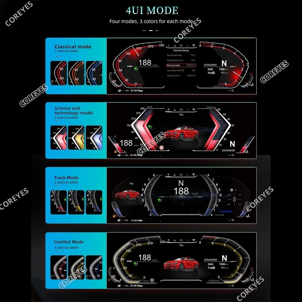 12.3'' Digital Instrument Cluster for BMW 6 Series F06/F12/F13 CIC NBT Linux System Speedometer Car Dashboard 2011-2017