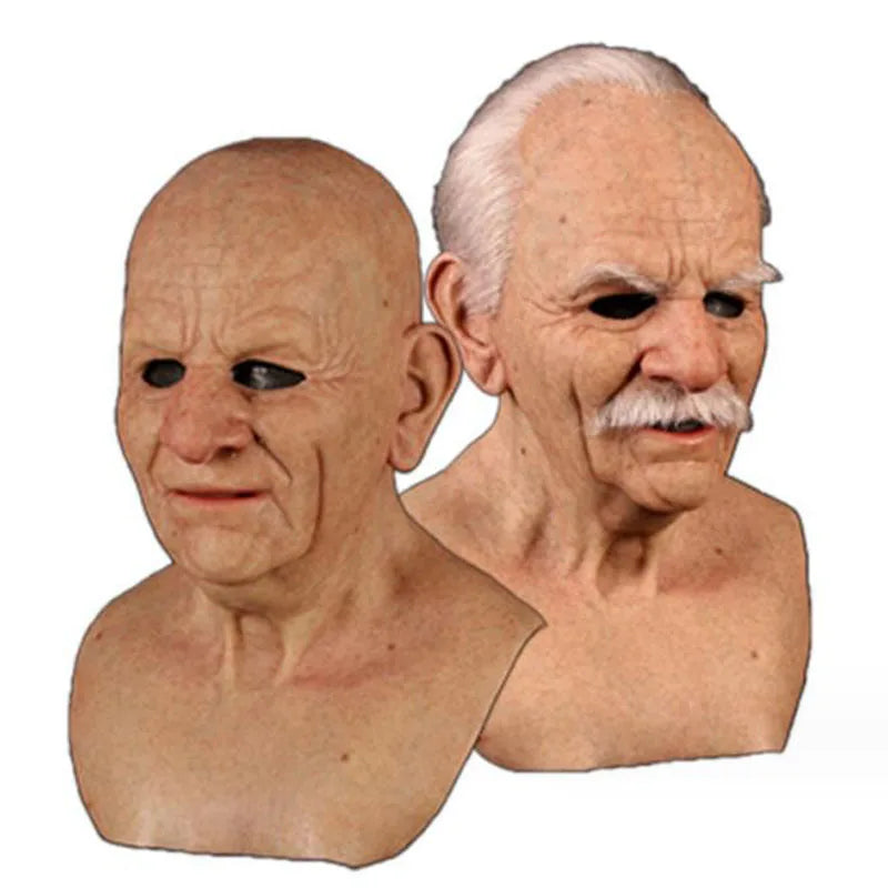 1pcs/lot Halloween Decorations Latex Grandfather Mask Old Man Heargear For Adult Party Cosplay