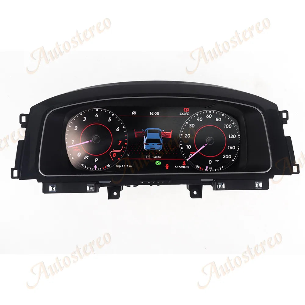 Car Digital Cluster Virtual Cockpit For Volkswagen VW Golf 7 2013+Dashboard HeadUnit Entertainment Instrument Speed Meter Screen