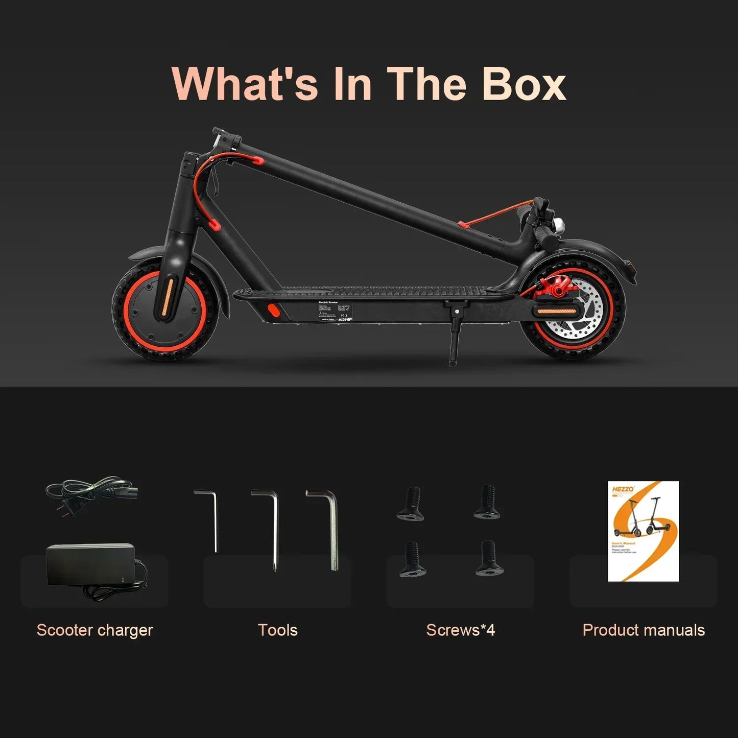 HEZZO 36V 350W 15.6MPH Electric Scooter HS-04Pro 10.4Ah 18mile Self-Balance Lightweight 8.5"Tire Folding Kick Escooter Smart App