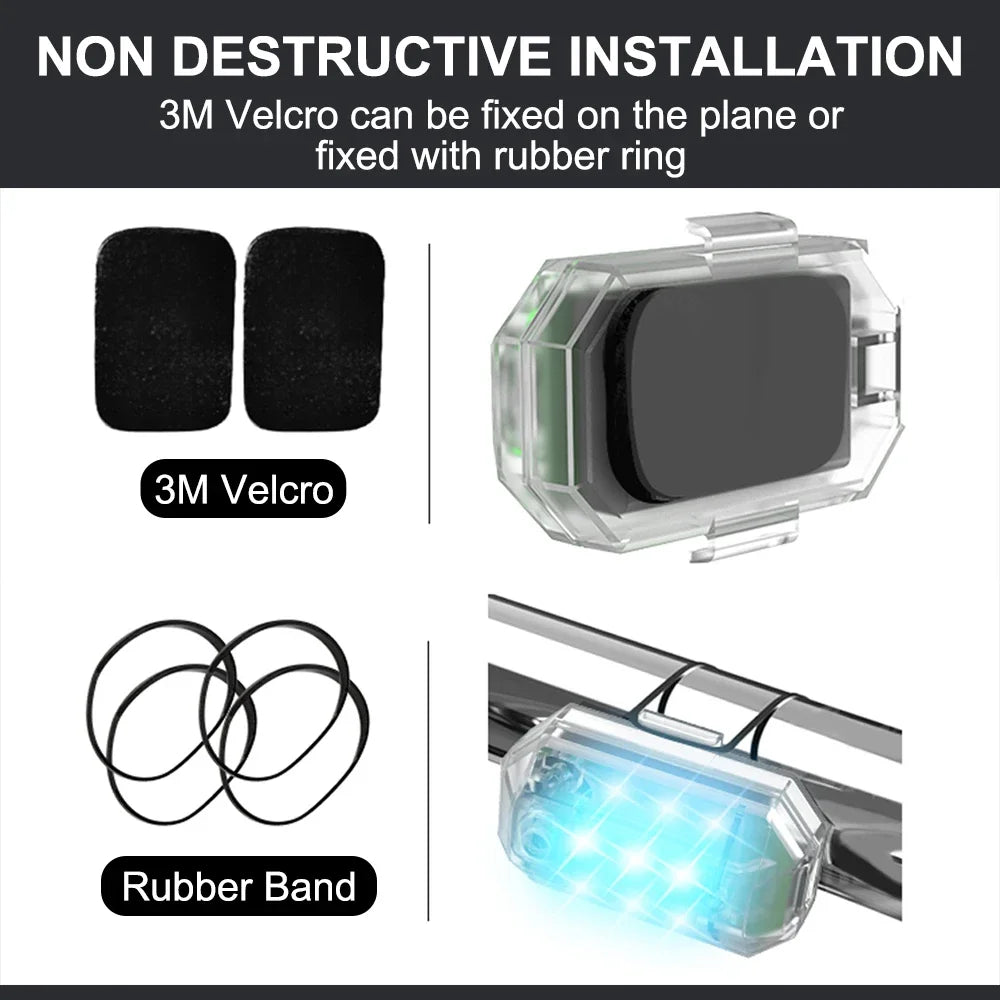 Car Strobe Waterproof Wireless Remote Control Motorcycle Anti-collision Warning Led Lamp