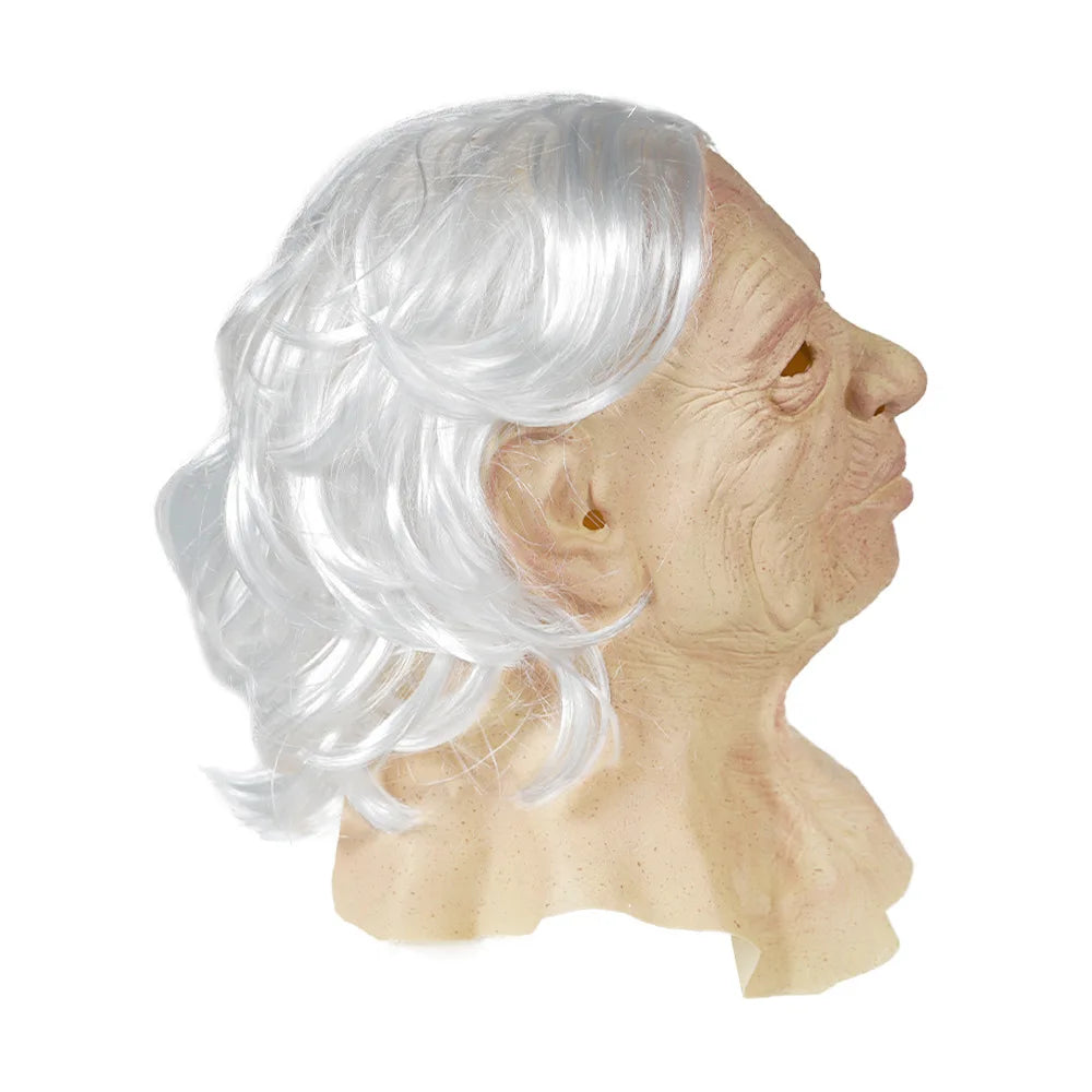 Woman Man Mask full Head Face Realistic Silicone Grandpa Grandma Mask Simulation Supplies Halloween Party Cosplay Props