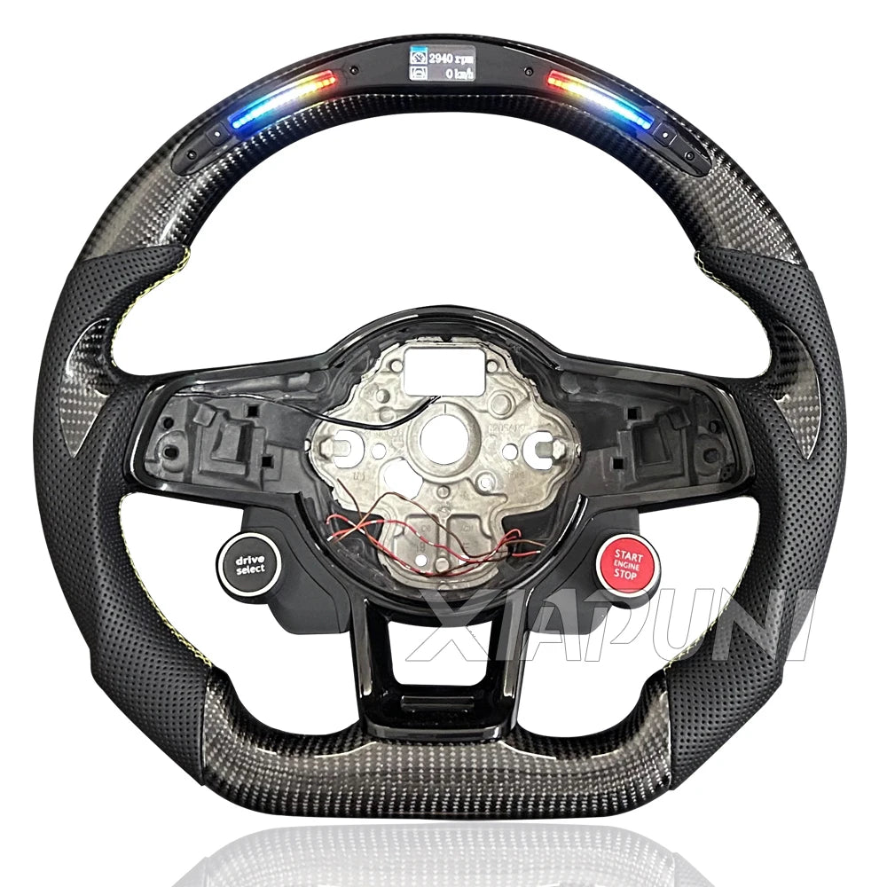 Steering Wheel Golf 7 MK7 Mk7.5 GTI Scirocco Polo GTS R Line 2014-2017 Forge Carbon Fiber Customized LED RPM Racing Wheel