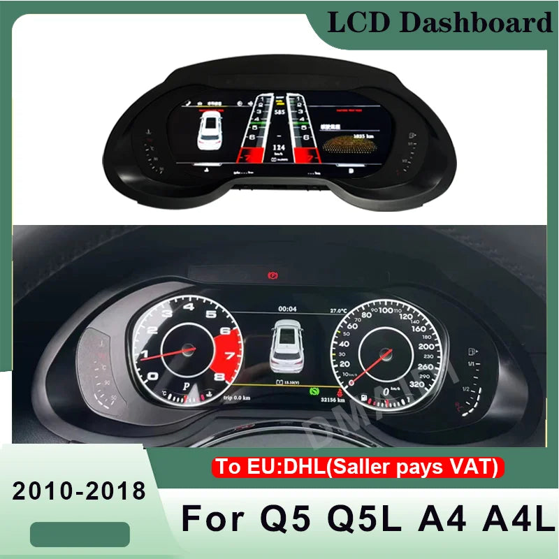 For Audi A4L A4 Q5 A5 S4 S5 B8 2010-2018 Latest Car LCD Digital Dashboard Panel Instrument Cluster Cock Speedometer