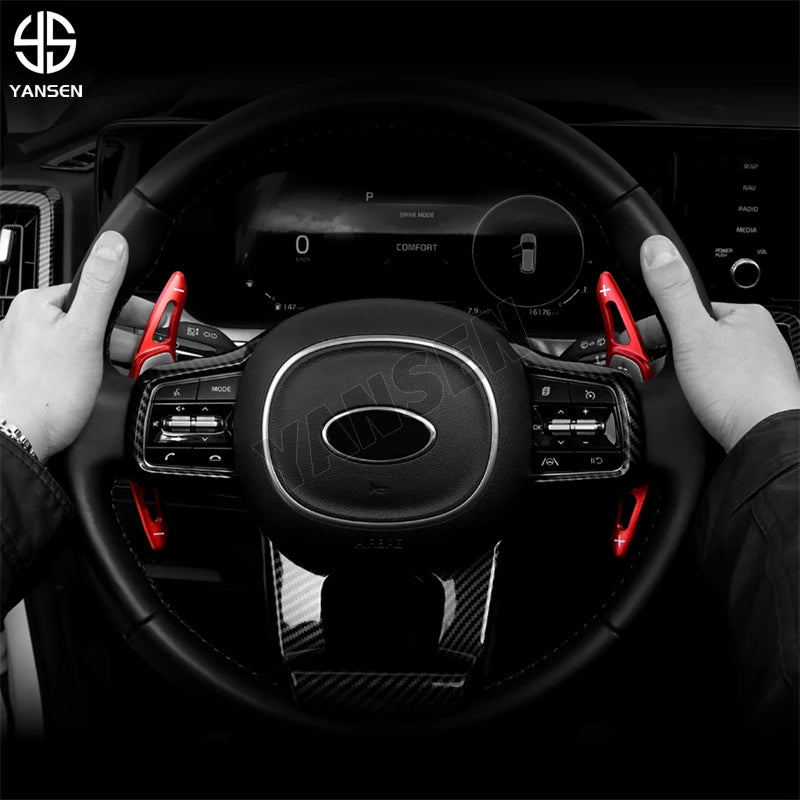 For Kia Sorento MQ4 Shift Paddle Gear Extender Shifter Aluminum Steering Wheel DSG Extension Sticker