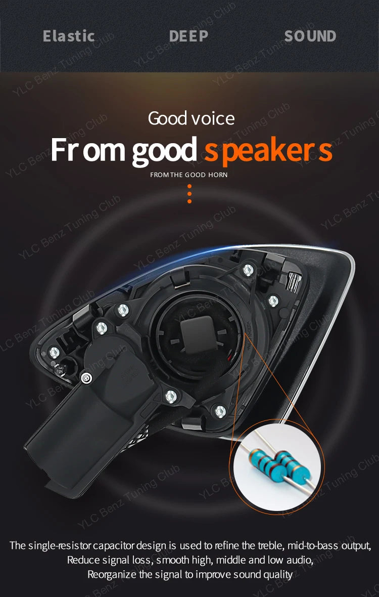 For Mercedes-Benz 4D Speaker E C S W213 W205 W222 W223 4D Rotating Tweeter Speaker Ambient Light