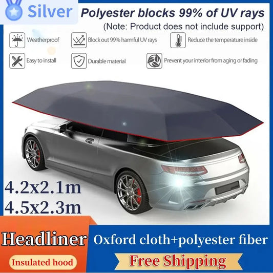 Outdoor Summer Thermal Insulation Carport Tarpaulin Car Sunshade Tarpaulin Canopy Cover UV Protection Car Sunshade Awning